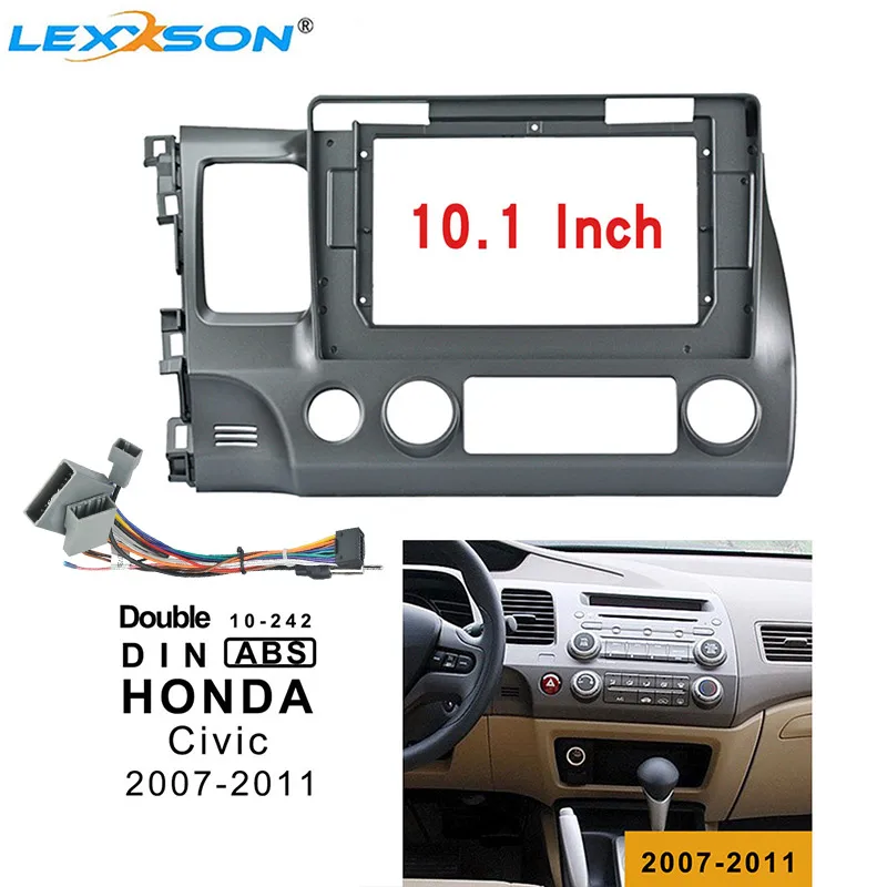 

10.1Inch Car Fascia For HONDA CIVIC 2007-2011 Left 1/2din Stereo Double Din Dvd Frame Install Face Panel Dash Mount Installation