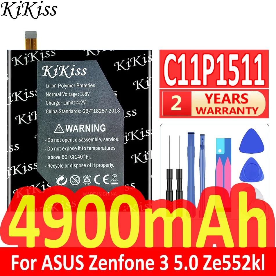 

4900mAh KiKiss Powerful Battery C11P1511 For ASUS Zenfone 3 Zenfone3 5.0 Ze552kl ZD552KL Z012da Z012de ZenFone 4 Selfie ZD553KL