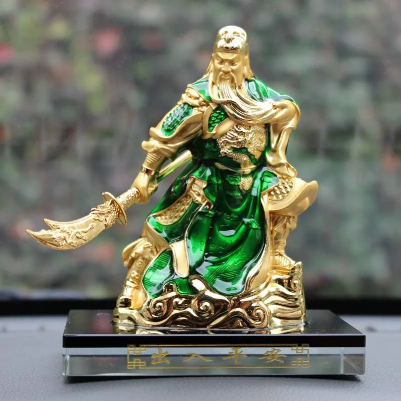 

Wholesale HOME CAR Decorative ornament Good luck Green God of wealth GUAN GONG Recruit wealth bring wealth FENG SHUI statue