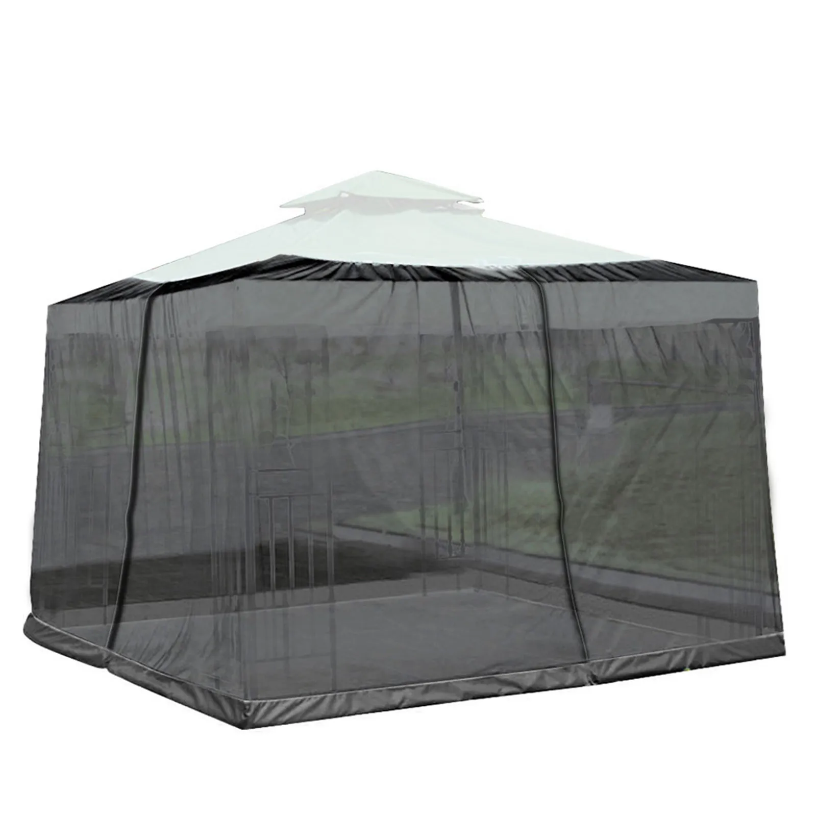 

Patio Umbrella Mosquito Net Screen Garden Canopy Deck Furniture Anti Insect Mosquito Zipper Mesh Cover For Outdoor Awning