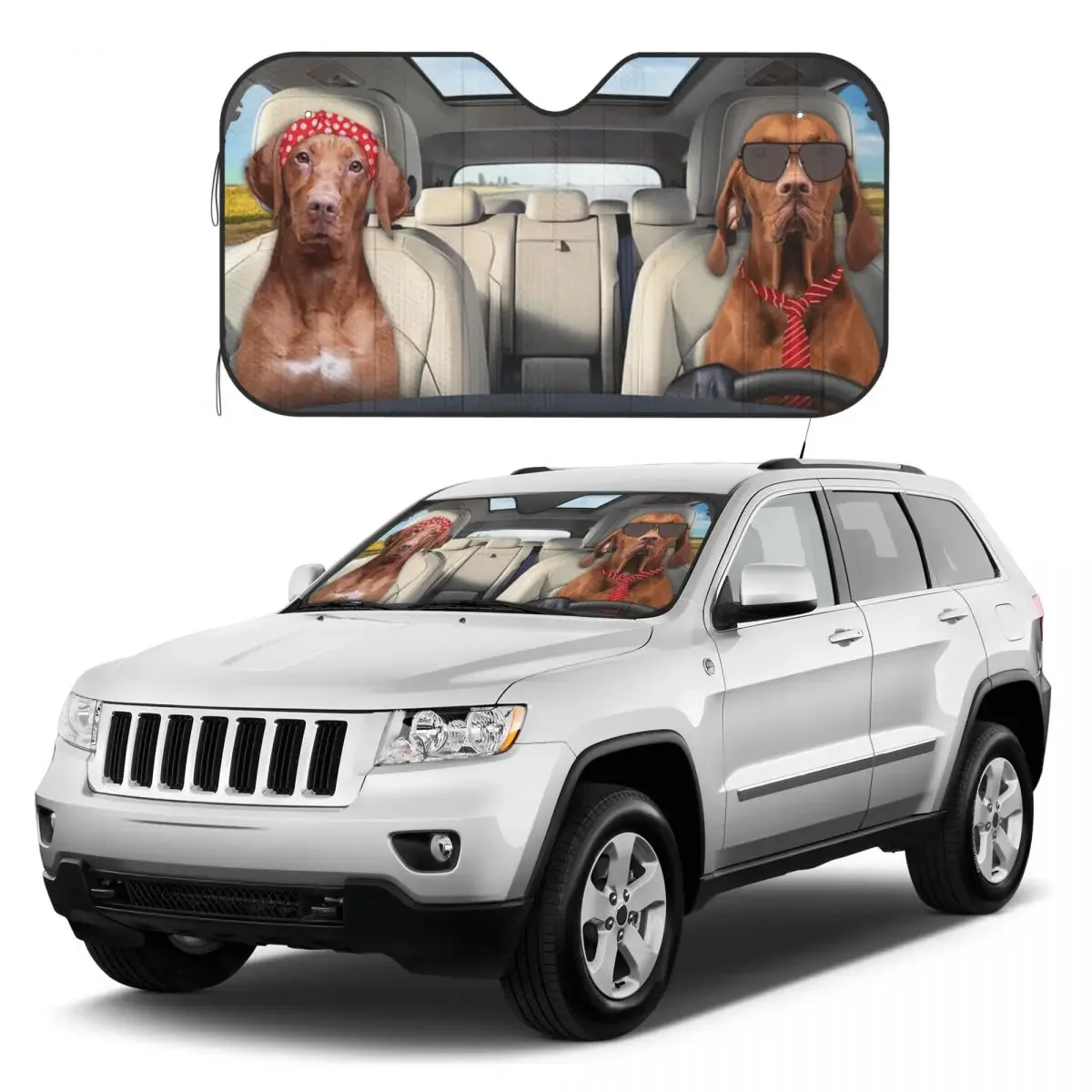 Vizsla собака автомобильные солнцезащитные козырьки отражатель анти-УФ забавный