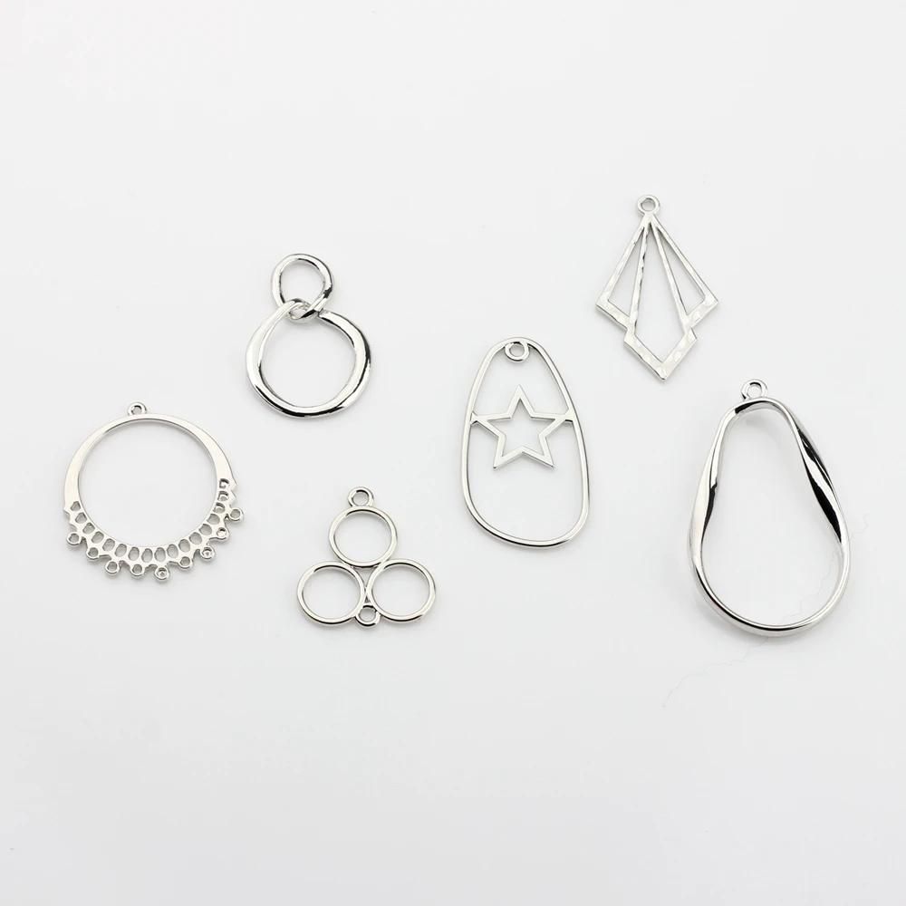 Подвеска из цинкового сплава геометрический полый Шарм-соединитель 6 шт./лот для