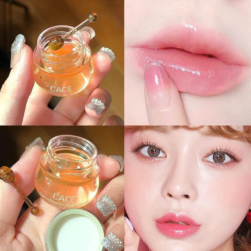 

Cherry Honey Moisturizing Lip Mask Jelly Lip Balm Natural Moisturizing Essence Anti-Cracking Lip Care Serum Fade Fine Lines