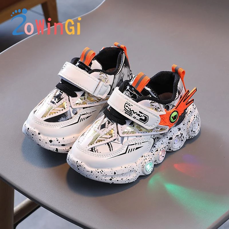 

Кроссовки Детские светящиеся, легкие светодиодные, для мальчиков и девочек, водонепроницаемая обувь для бега, размеры 21-30