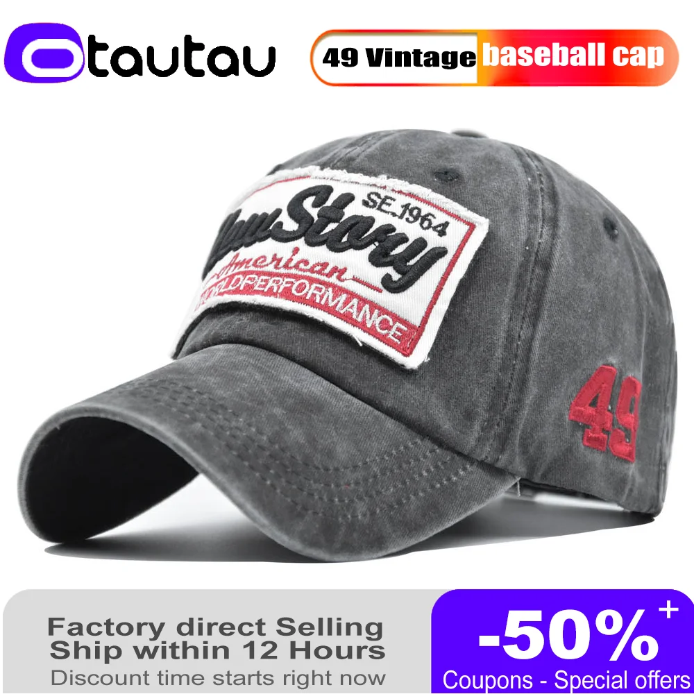 

2022 New Washed Baseball Cap 3D Embroidered Letter Sun Hat Men and Women 49 Retro Hip Hop