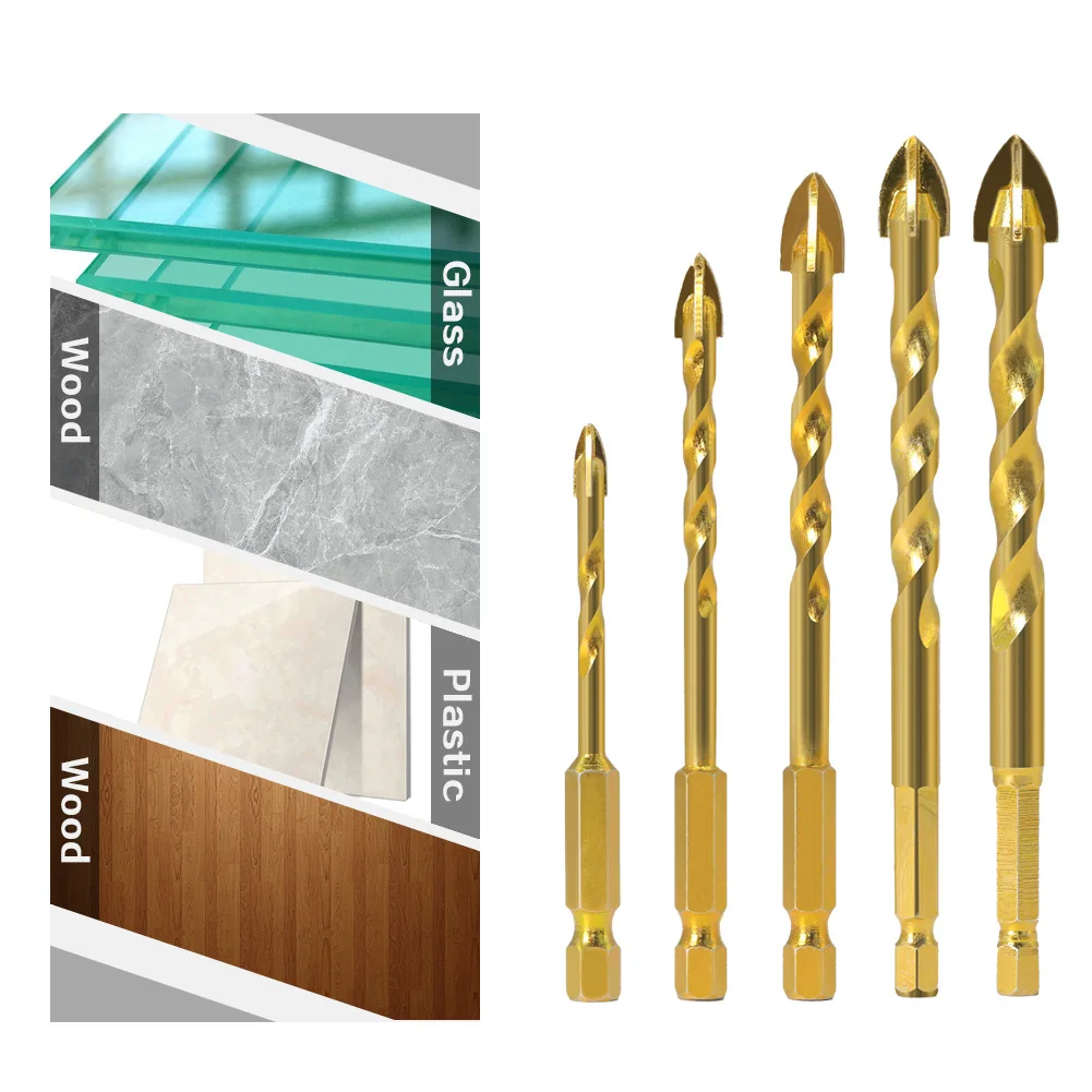 

Ceramic tile drill set glass concrete cement wall electric drill dough twist drill rotating head four edge drill