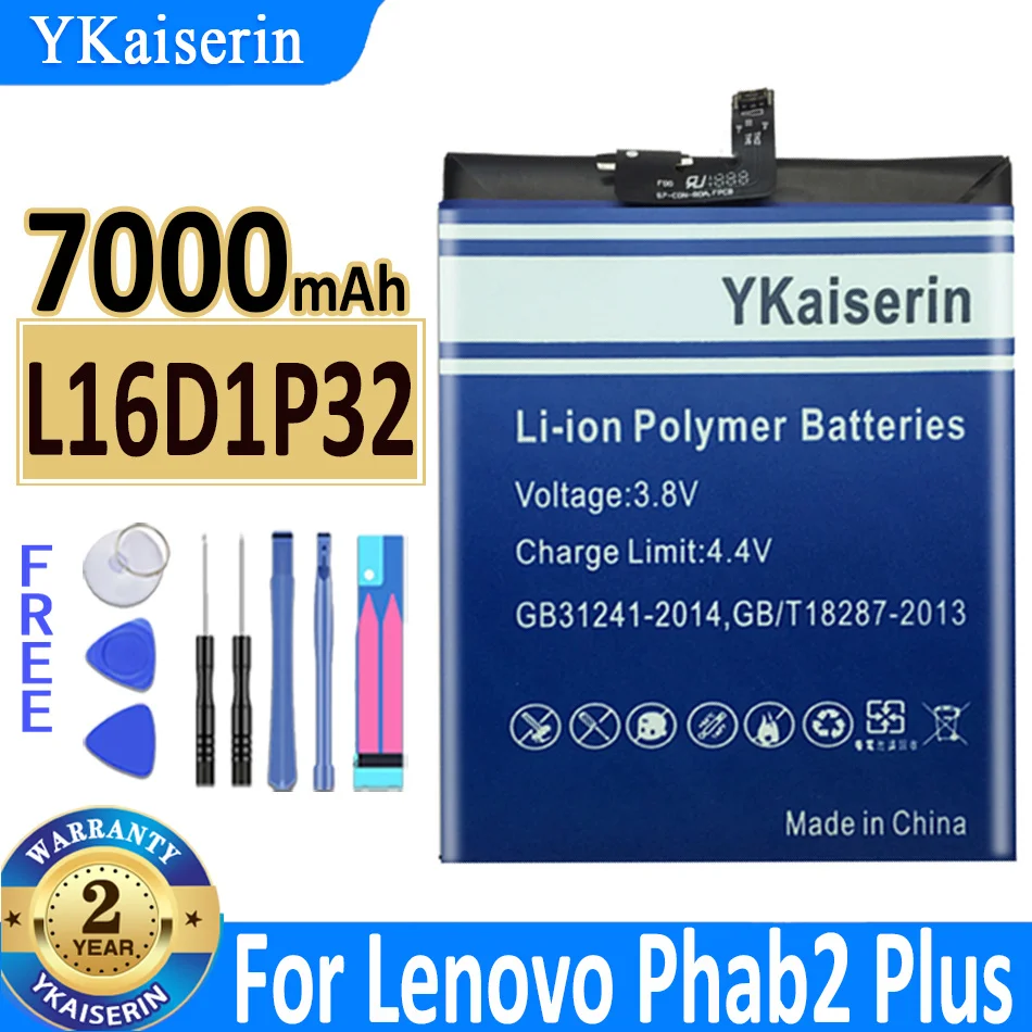 

7000mAh L16D1P32 YKaiserin Battery For Lenovo Phab 2 Phab2 PB2-650 PB2-650M PB2-670N PB2-670M PB2-670Y Batteries Bateria