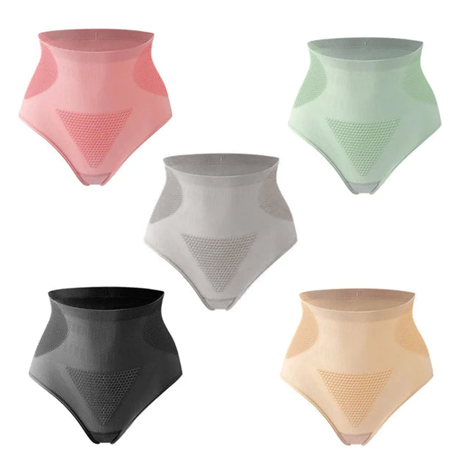 

5pcs Belly Modeling Briefs High Waist Fat Burning Briefs Traceless Hip Lifting Tummy Control Seamless Hand Washable All Seasons
