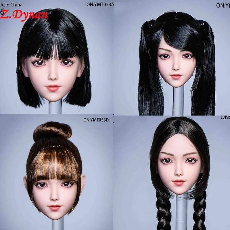 

YMTOYS YMT053 1/6 Scale female head sculpt Implant hair Little loli head carving cute girl fit 12 inches TBL PH action