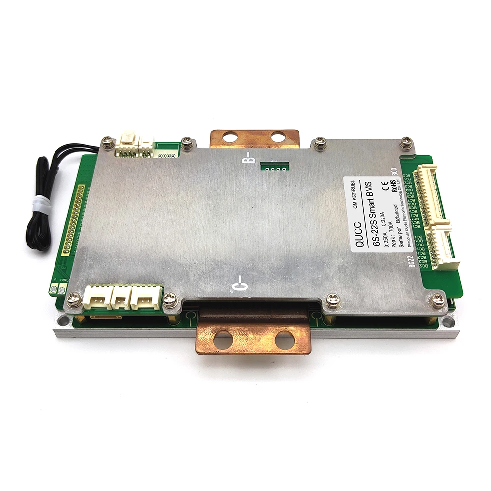 Qucc Smart BMS 250A Compatible 6S 7S 8S 10S 13S 14S 16S 20S 22S Li Ion Lifepo4 Lithium Battery 24V 36V 48V with Balance BT APP