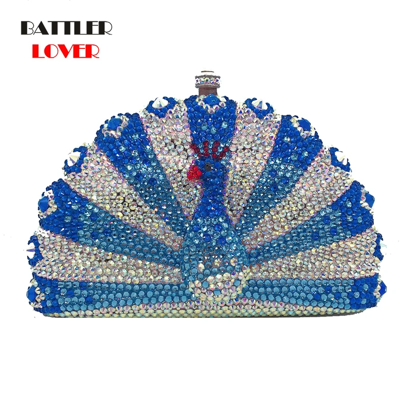 

Bag For Women 2022 New Design Peacock Shape Evening Bag Female Crystal Luxury Clutch Bag Diamond Ladies Party Purse Wedding Bag