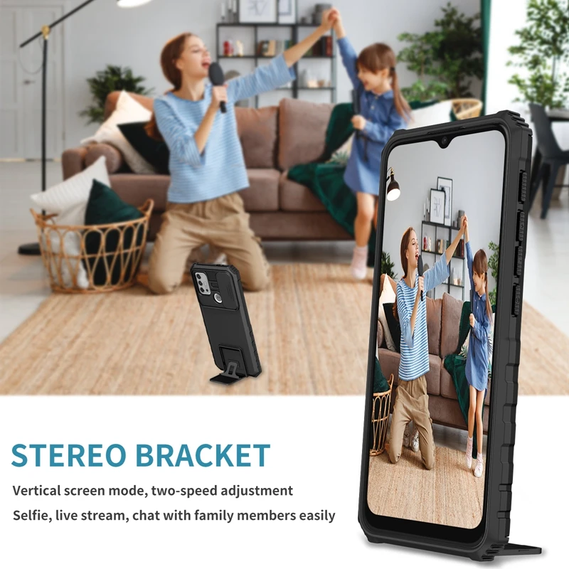 Прочный бронированный противоударный чехол-подставка для телефона Motorola Moto G10 G20