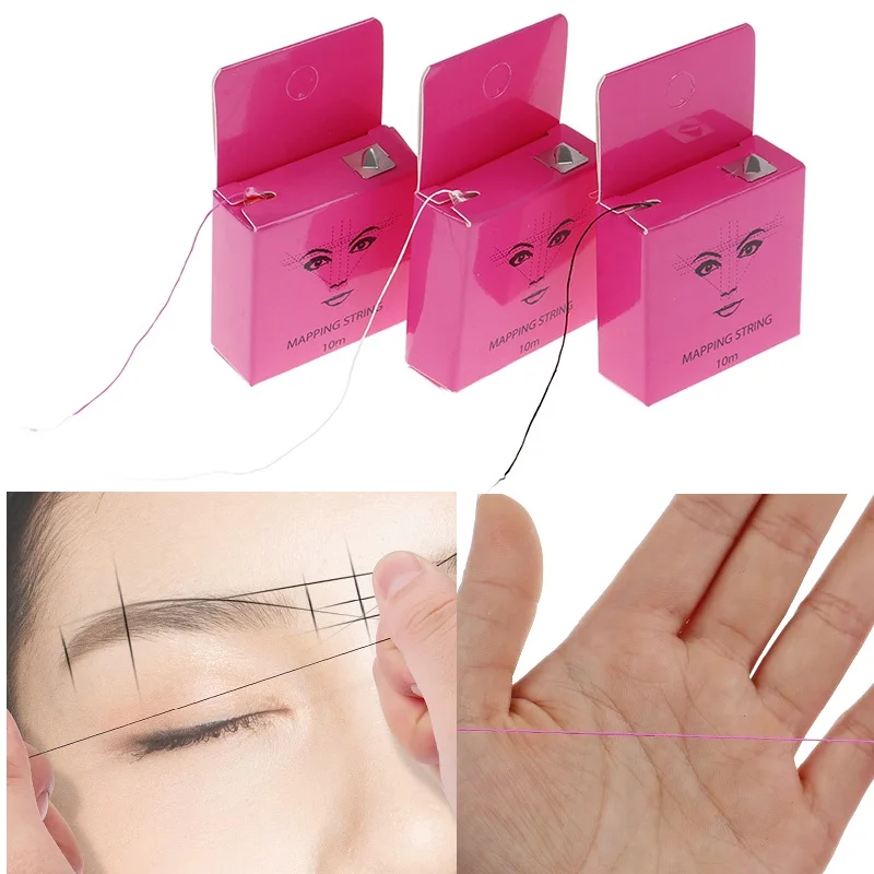 

3 Color 10M Eyebrow Tattoo Mapping String Thread With Ink Eyebrow Marker Tattoo