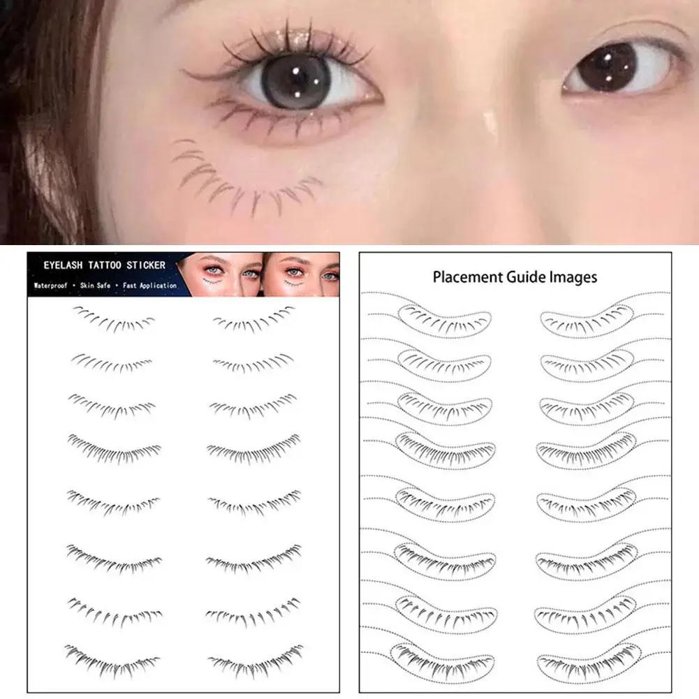 

8 пар, наклейки-татуировки для наращивания ресниц