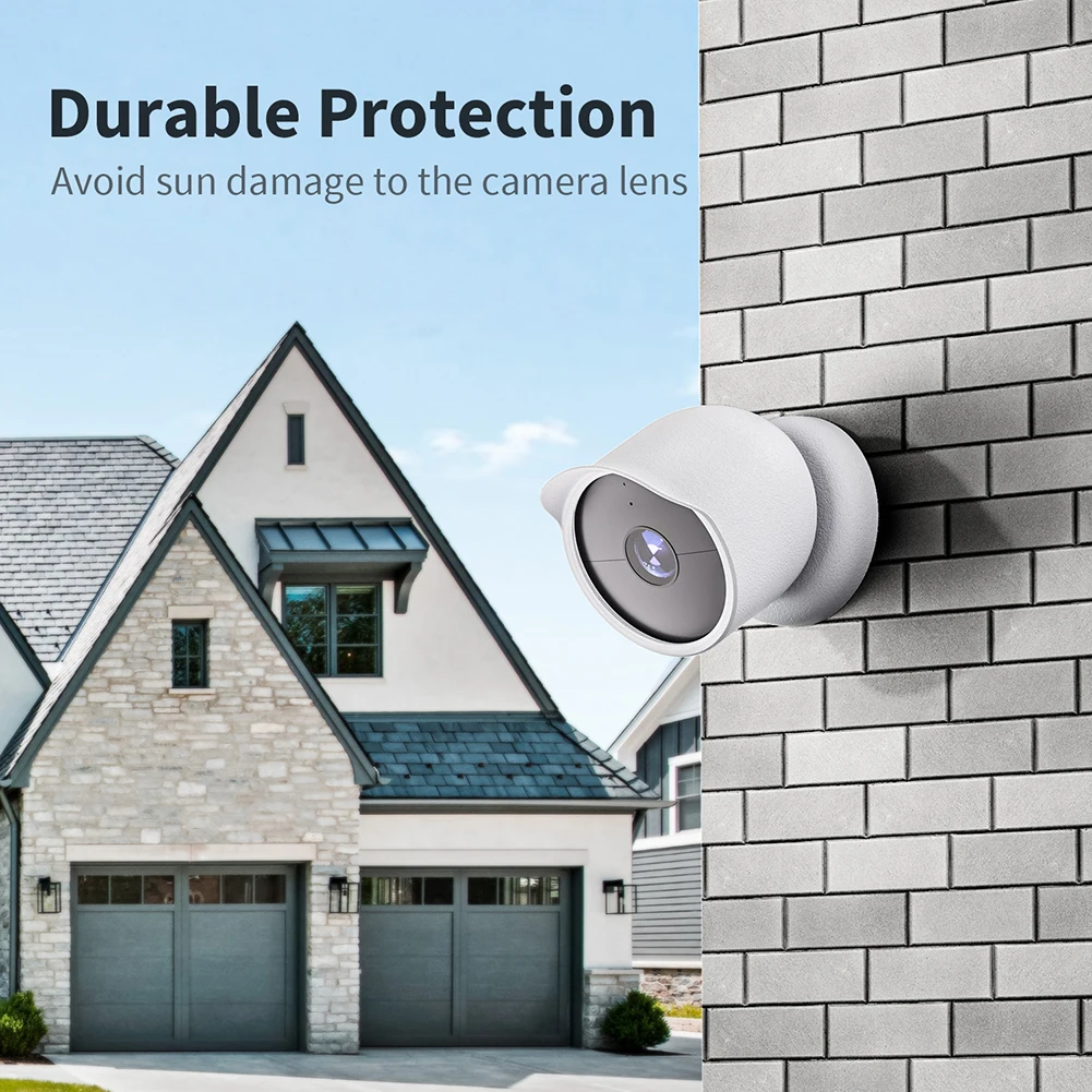 

For Google Nest Cam(Battery)Silicone Protective Case Includes Magnetic Mounting Cover Black/White for All Weather Protection