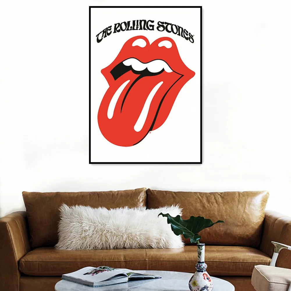 

Red Tongue Rock Band Poster and Prints HARD Metal Music Art Canvas Painting Wall Hanging Pictures Wall Sticker Living Room Decor