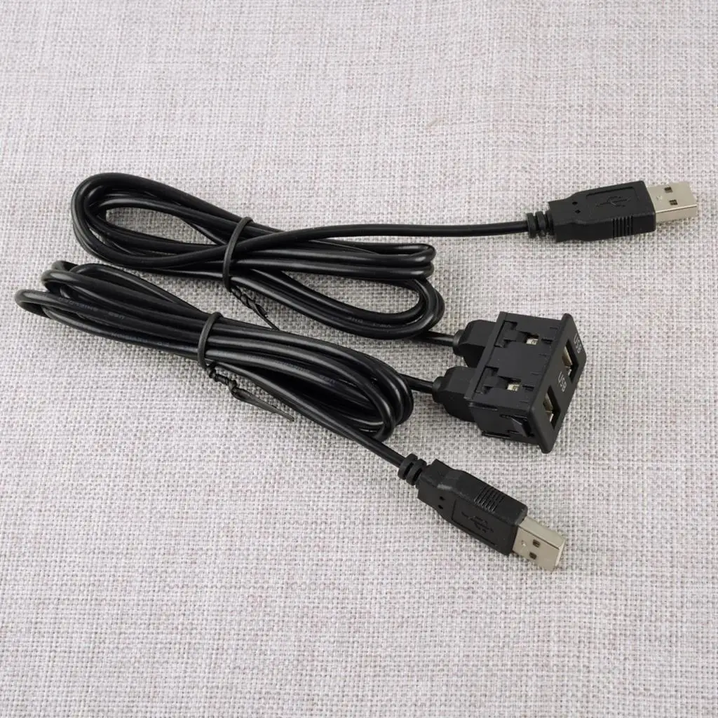 

Универсальный черный Автомобильный удлинитель с двойным USB-портом 100 см