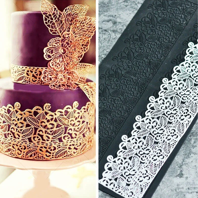 

Silicone Mold Fondant Cake Lace Embossed Cake Mold Sugar Lace Mat Cake Decorating Tool Embossing Mat