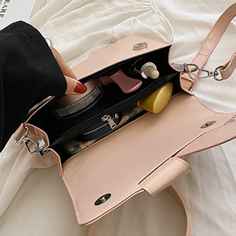 Fashion Women's Shoulder Bag Luxury Handbags and Purses Designer Solid Pu Leather Crossbody Bags Casual Female Messenger Bag