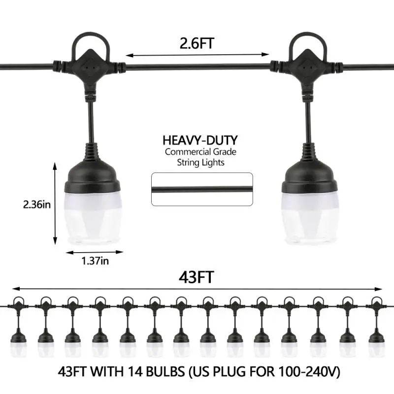 

New Outdoor Indoor 14 Bulb Light String Remote Control Color Decorative Atmosphere Light Bar Bedroom Party Wedding Camping Decor