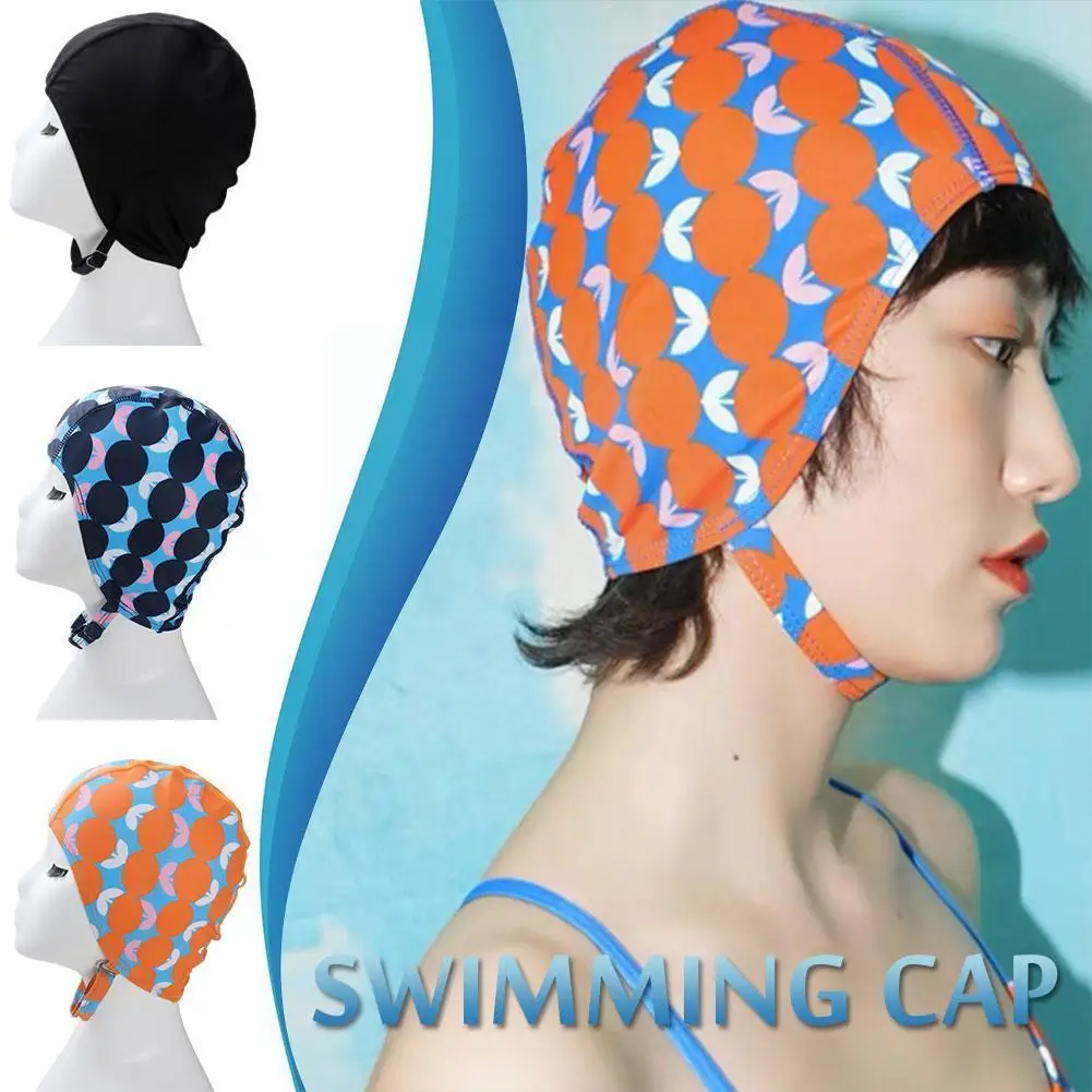 

Printed Swimming Cap Colorful Print Sports Swimming Cap Bathing Beach Sexy Cap Sandy Adjustable Elasticity Women Cloth U8r7