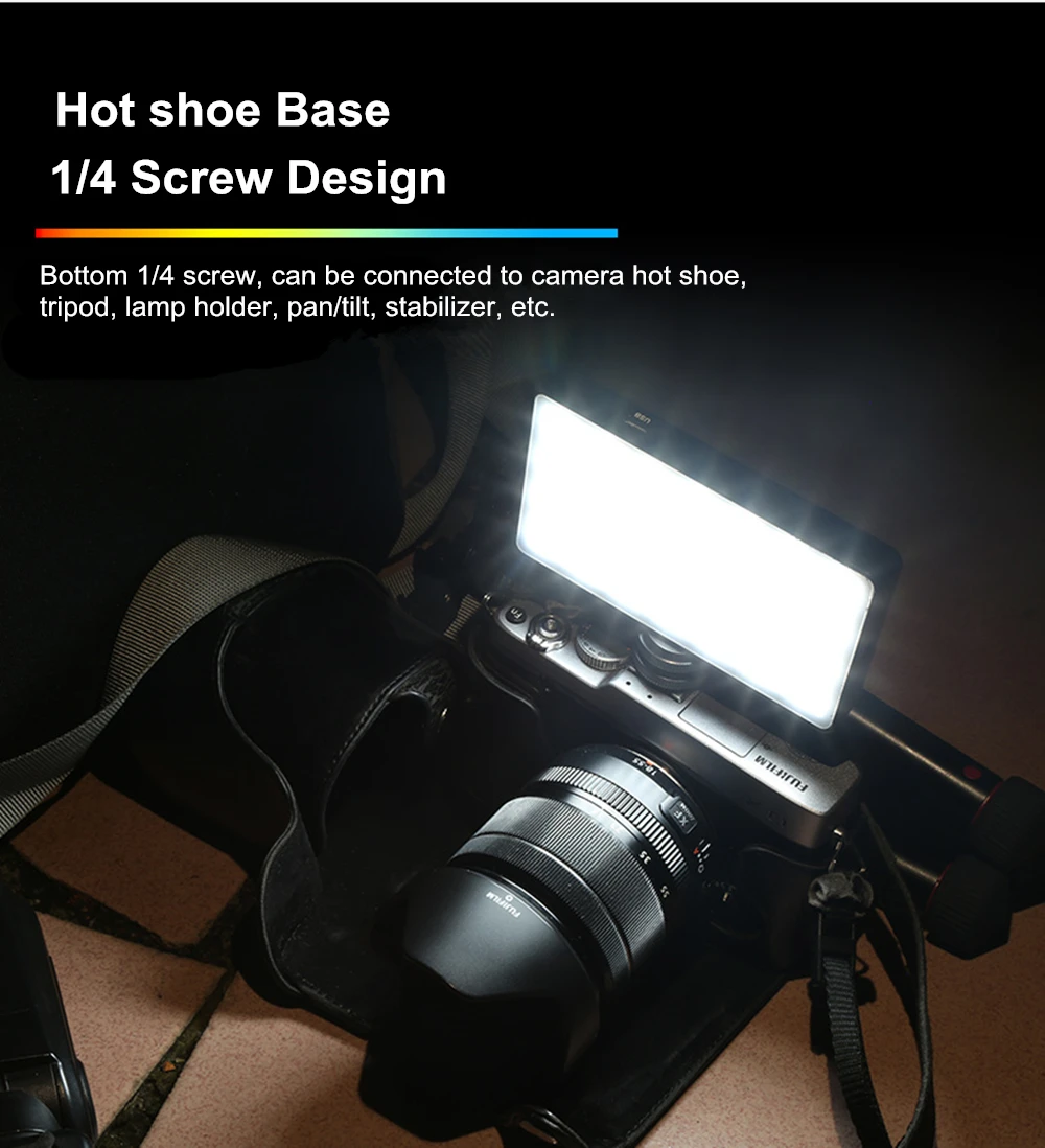 Weeylife RB08P RGB Светодиодная лампа для камеры полноцветный выход светильник комплект с регулируемой яркостью 2500K-8500K двухцветная панельная ламп...