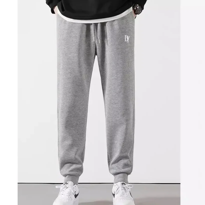 Брюки мужские/женские для бега повседневные длинные штаны из чистого хлопка