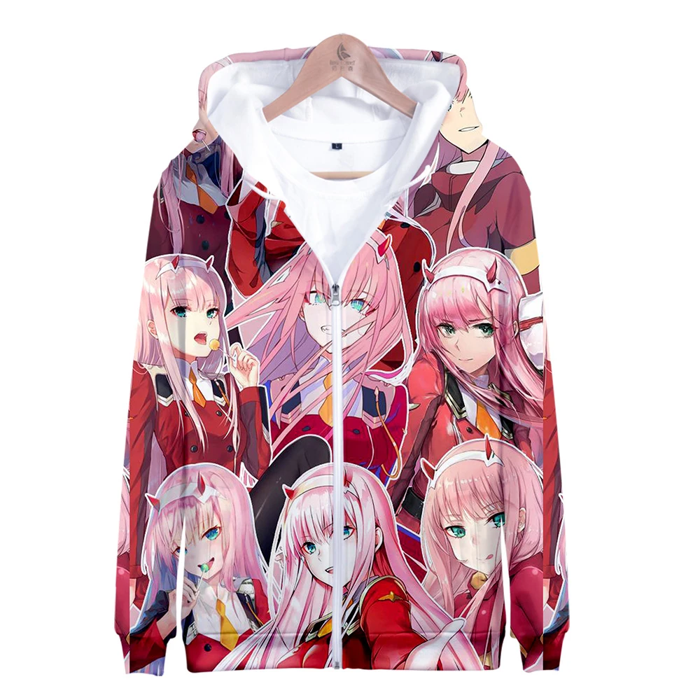 

Fashion New DARLING In The FRANXX Hoodies Zipper Men/women Sweatshirt Coat Harajuku Hoodies 3D Male Sweatshirt Zipper Hoodies