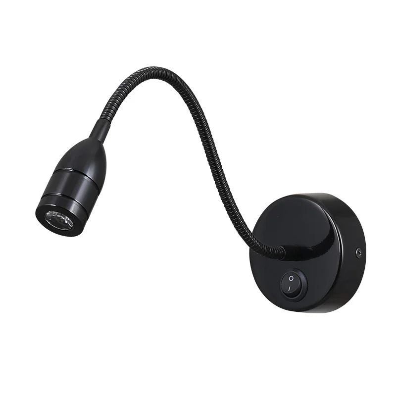 

Mounted Reading Light For Bedroom LED Hardwired Sconce With Switch On/Off 3000K Swing Arm Bedside Wall Mount Lamp (Black)