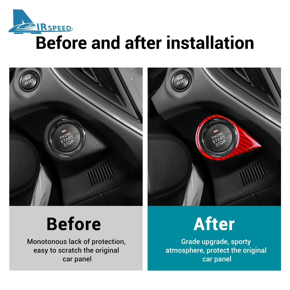 Наклейка из углеродного волокна для Subaru Crosstrek Impreza 2024 кнопки запуска и остановки
