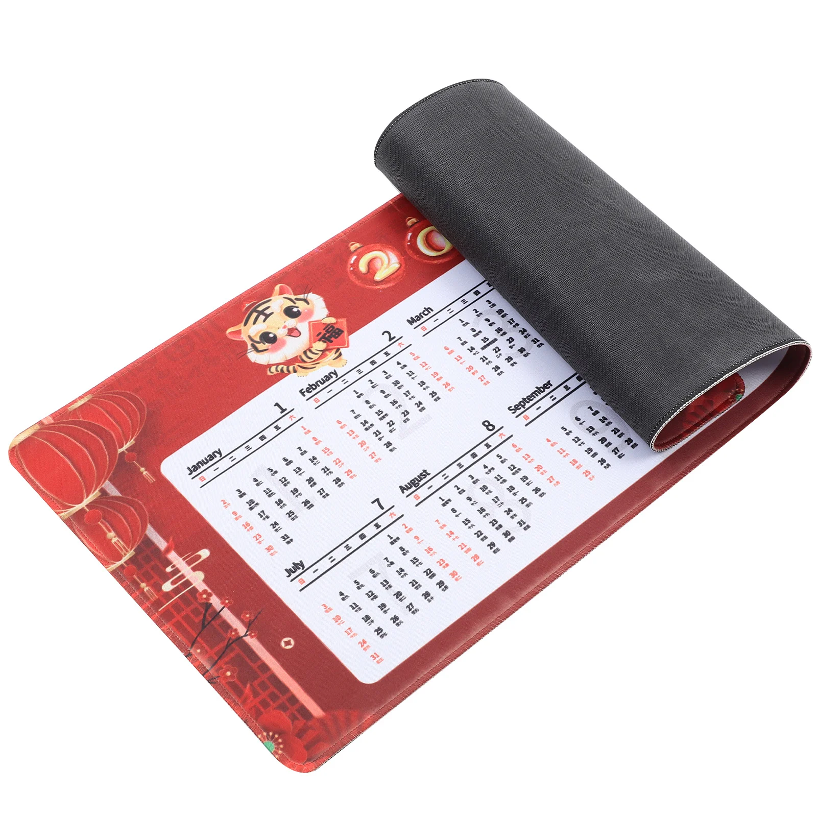 

Anti-skid Pad Natural Rubber Table Pad New Year Themed Pad Cartoon Pattern Mat for Home Office Desktop School