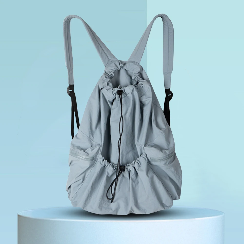 

Ladies Backpack Drawstring Fashion Women Student Schoolbag Nylon Light Weight Ruched Large Capacity Portable Teenage Girls Boys