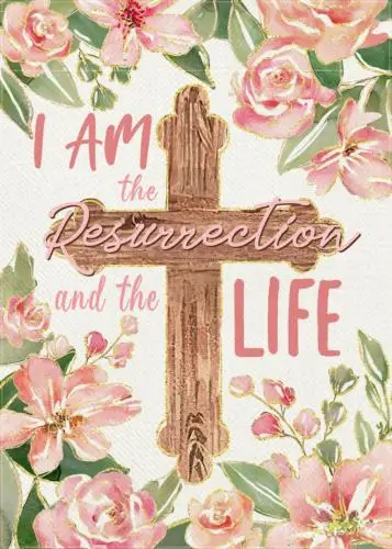 Я Воскрешение и жизнь Пасхальный декоративный садовый флаг религиозные кресты