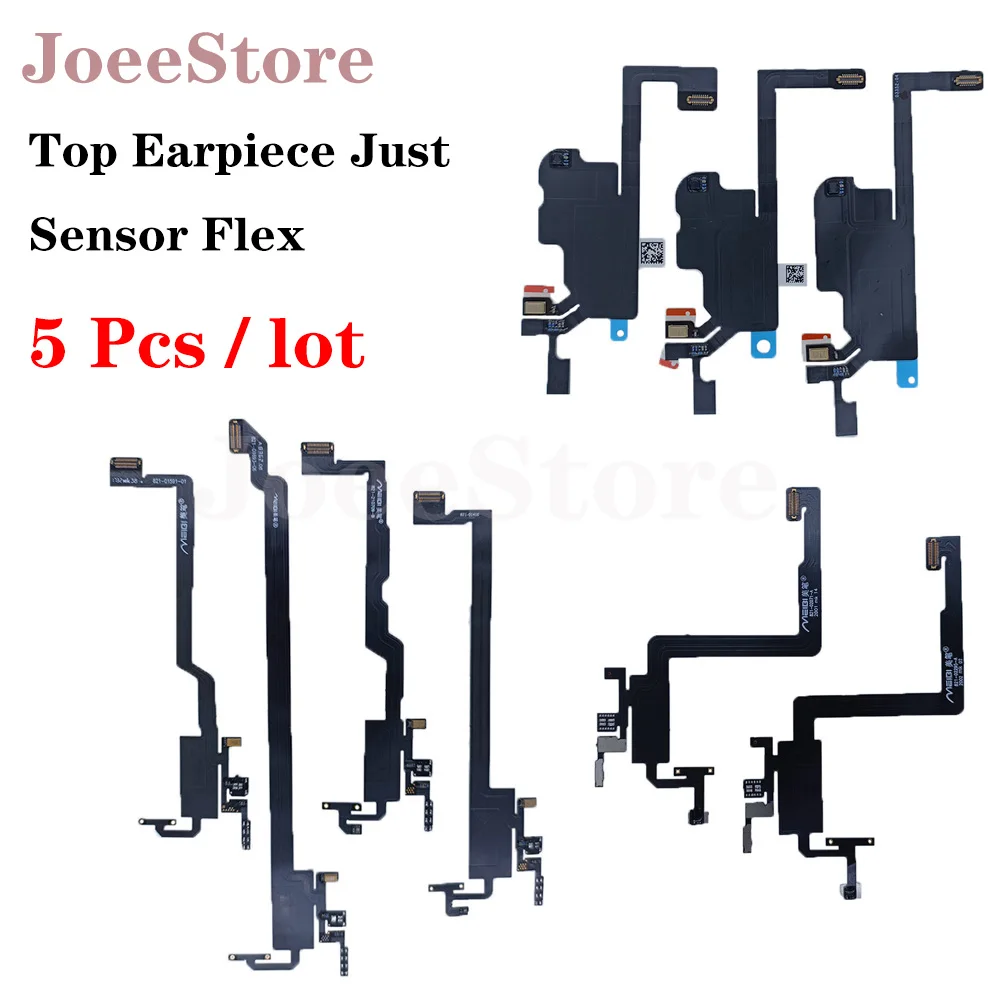 JoeeStore 5pcs Earpiece Just Sensor Flex Cable for iPhone X XS XR 11 12 13 Pro Max Proximity Light Not with Speaker Repair Parts