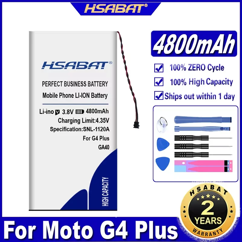 

2023New HSABAT 4800mAh GA40 Battery for Motorola Moto G4 for G4 Plus XT1625 XT1622 XT1642 XT1640 xt1626 XT1644 XT1643 SNN5970A