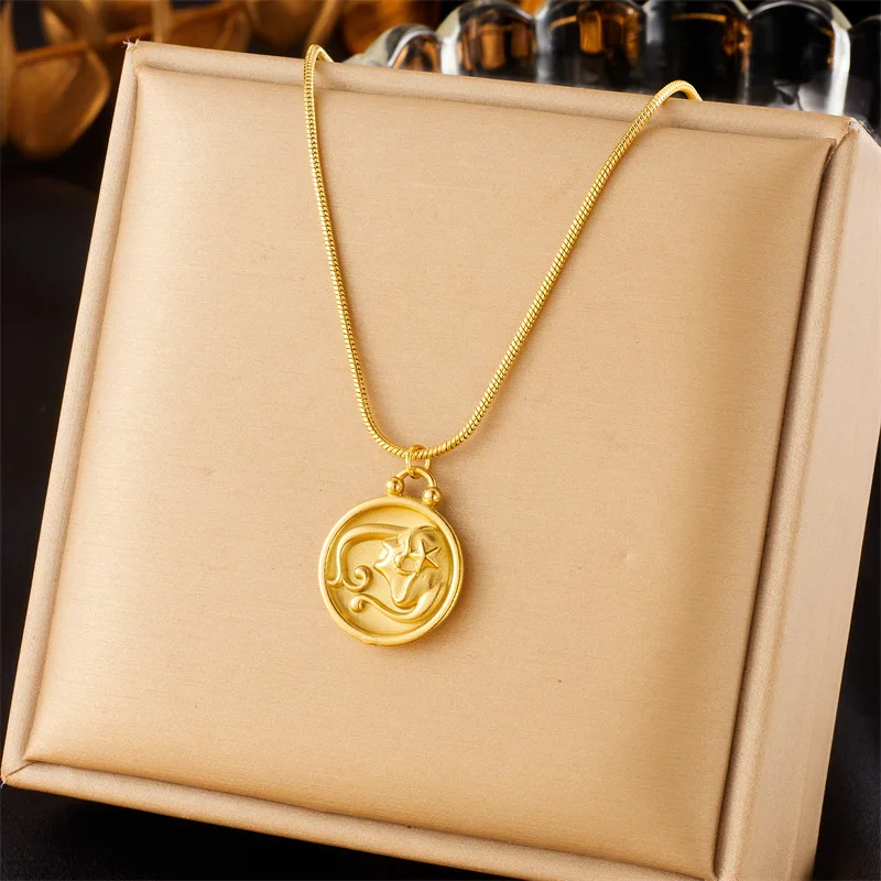 Ожерелье из нержавеющей стали со знаком зодиака 12 ожерелье созвездия золотой