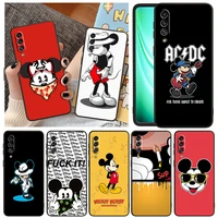mickey mouse music dance for samsung note 20 10 9 ultra lite plus f23 m52 m21 a73 a70 a20 a10 a8 a03 j7 j6 black phone case