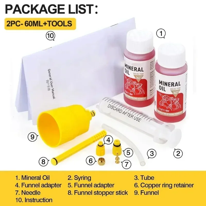 Система горного велосипеда с минеральным маслом 60 мл жидкий Гидравлический