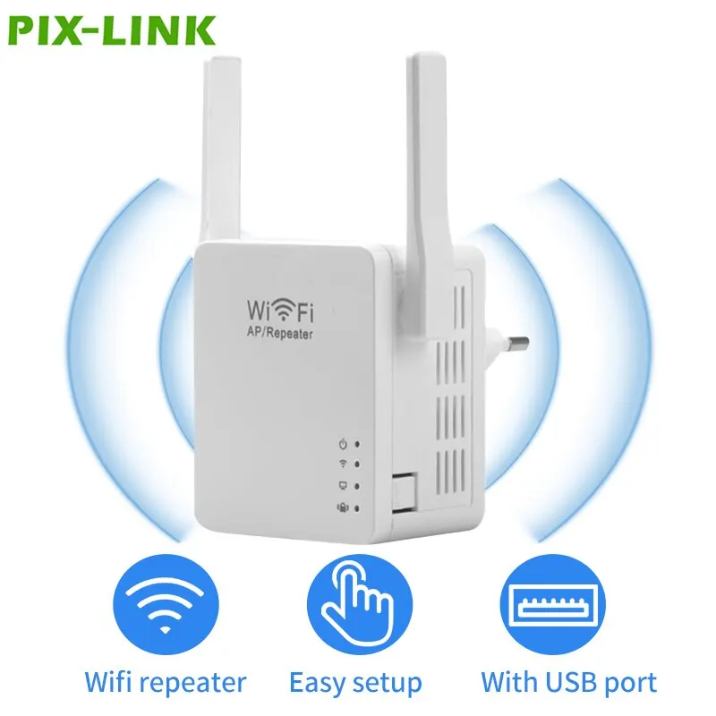 PIX LINK 300 Мбит/с повторитель WiFi удлинитель усилитель с USB усилитель сигнала зарядки AP