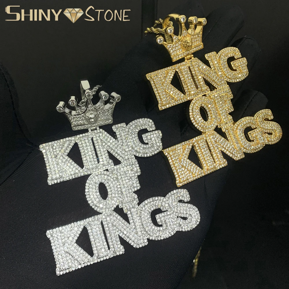 Сверкающее ожерелье с кулоном в виде буквы короля цирконом микро-ПАВЕ кубический