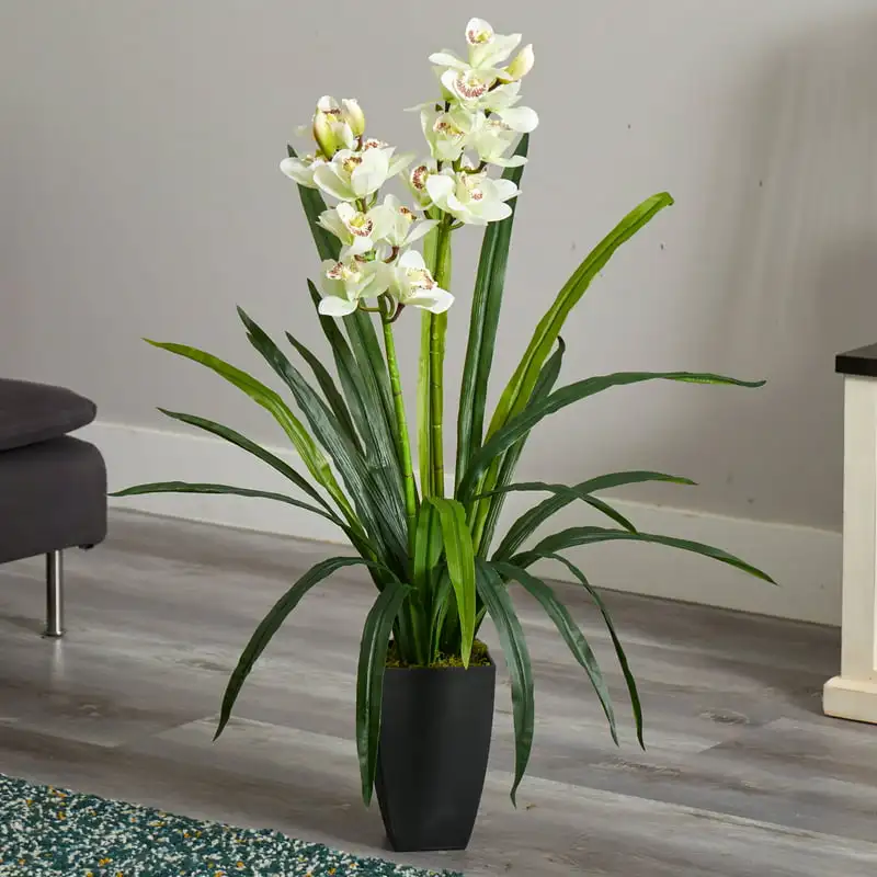

High-Quality White Plastic Artificial Cymbidium Orchid Plant: Ideal for Home Decoration & Gifts Ideas