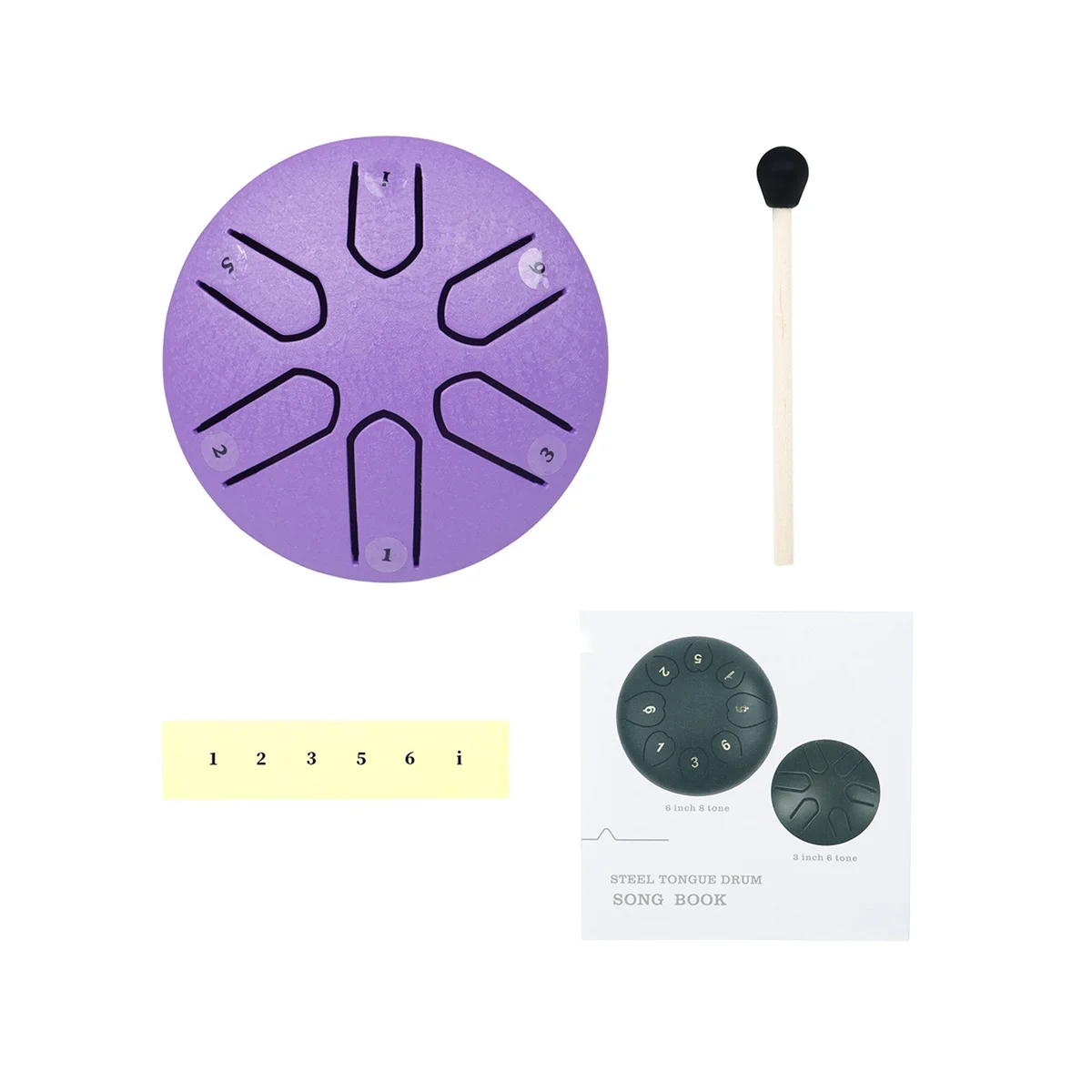 

Mini Ethereal Drum 3 Inch 6 Tone Gift Ethereal Drum for Beginner Steel Tongue Drum Percussion Instrument,Purple