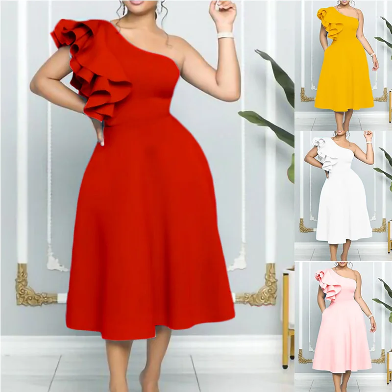 

Женское платье с оборками и завышенной талией, ТРАПЕЦИЕВИДНОЕ элегантное праздничное событие, Женская Клубная одежда, для гостей свадьбы