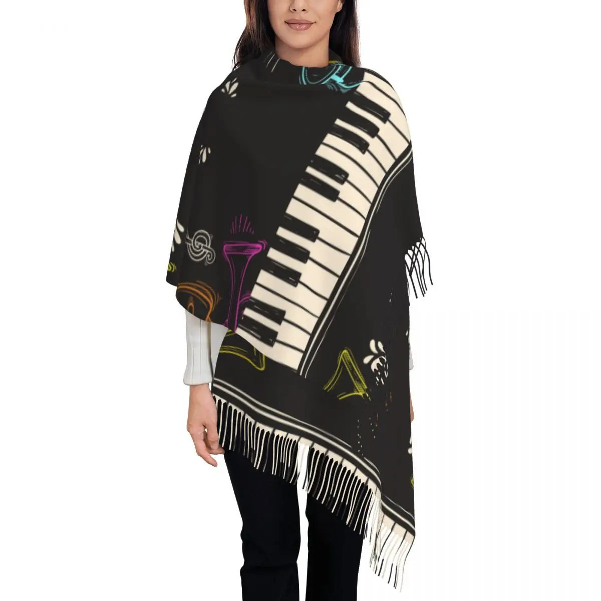 Шали и накидки с музыкальной нотой для вечерних платьев Женские шали Накидки