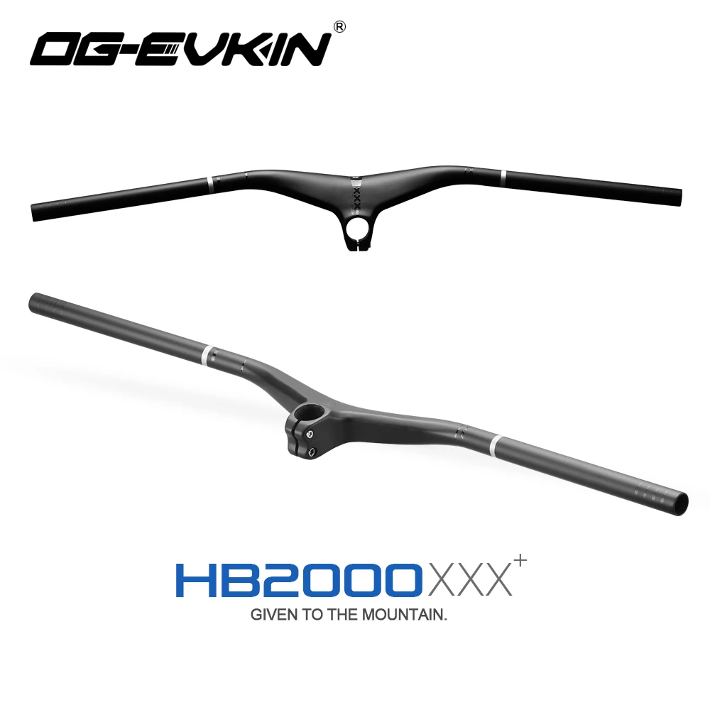 OG-EVKIN HB-2000 Integrated MTB Handlebar T1000 Carbon Rise 800mm -7 Degrees UD Matte Bicycle XC One-Shaped Flat Bar Stem Bike