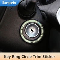 luminous car ignition key ring decoration circle trim sticker for ford new fiesta mk7 2009 2010 2011 2012 2013 accessories