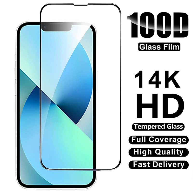 

Закаленное стекло для IPhone, защитная пленка на весь экран для IPhone 15 14 13 12 11 Pro Max X XR XS Max SE 8 7Plus 13Mini