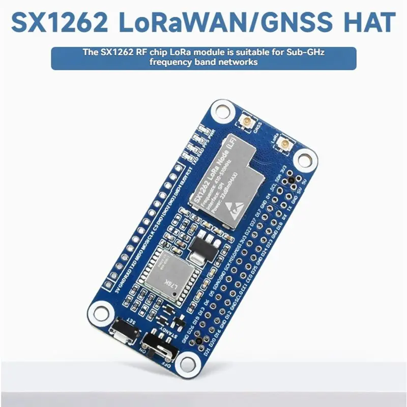 Фото Модуль Lorawan HAT A73E-SX1262 868/915 МГц для Raspberry Pi с антенной на присоске — для IoT и дальней связи №3
