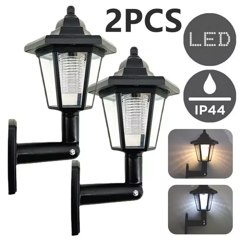 

LED Solar Wall Lamp Outdoor Solar LED Lights Patio Garden Decoration Retro LED Hexagonal Lantern Waterproof Landscape Light