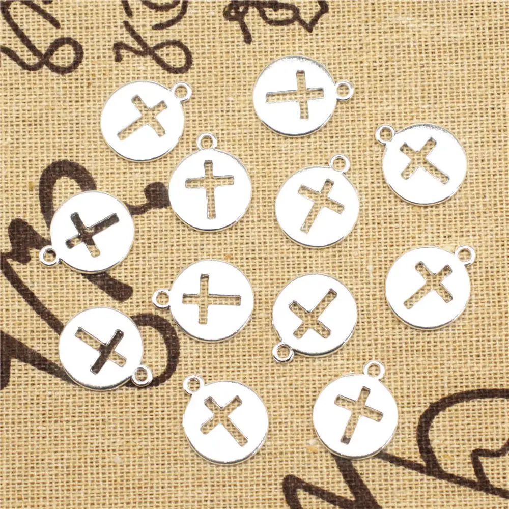 

Cross Nail Charms Men Pendant For Crafts 14X17mm Antique Silver Color 20 Pieces